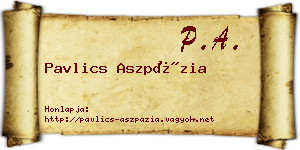 Pavlics Aszpázia névjegykártya